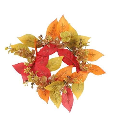 Herbstkranz für Thanksgiving, saisonale Esszimmer-Dekoration, Ahornblätter, Girlanden, Ringe, Partyzubehör, dekorative Ringe von XITEA
