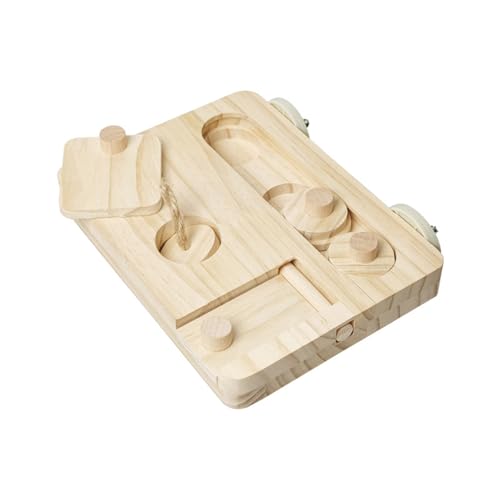 Multifunktionale Futterplattform für Papageien aus Holz mit verschiebbaren Puzzle- und Futterfächern zur Bereicherung von Papageien, Futterplattform von XITEA