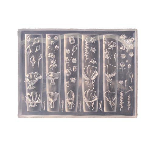 Stabile Nagelkunst-Prägeform 3D-Rosenblüten, Silikonform für kreative Harzgießen und Nageldekorationsprojekte von XITEA