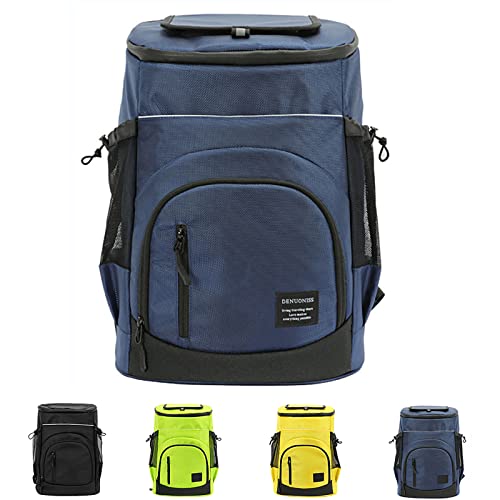 XIUWOUG 33L Kühltasche Gross, Wasserdichten Isolierter Rucksäcke Cooler Bag, Kaltes Bier Picknick Rucksack Mit Kühlfach, Picknickkorb 2-4 Personen, Mobiler Kühlschrank Fürs Auto (Blau) von XIUWOUG