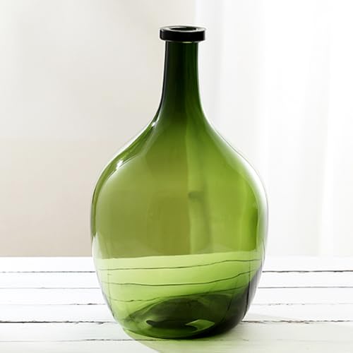 XIUWOUG Große Glasvasen für Blumen, hohe Glasvasen für Dekor, Glasbodenvasen, dekorative Vasen für Tischtafeln, Wohnkultur und Bauernhausdekoration,Grün von XIUWOUG