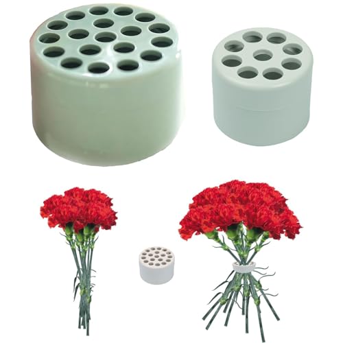 XIUWOUG Spiral Ikebana Stielhalter | Blumenstielhalter | Spiralstielhalter für Vasen | DIY Blumenstrauß Twister | Blumengesteck Blumenhalter | Hanataba Bouquet Twisters,19 + 9 löcher grün von XIUWOUG