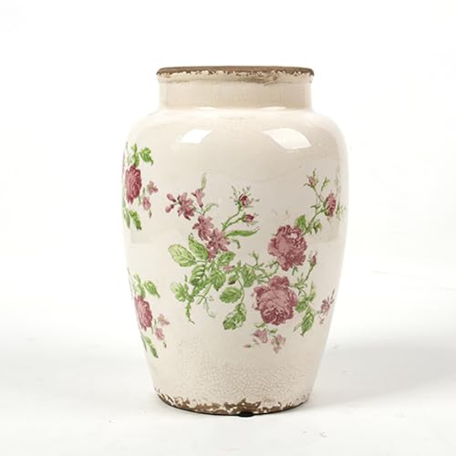 XIUWOUG Vintage Blau und Weiß Keramik Blumenvase - Rustikale Chinoiserie Vase für Wohnzimmerdekoration, Bauernhaus und Moderne Wohnkultur,A XIUWOUG Vintage Blau und Weiß Keramik Blumenvase - Rustikale Chinoiserie Vase für Wohnzimmerdekoration, Bauernhaus und Moderne Wohnkultur,A von XIUWOUG