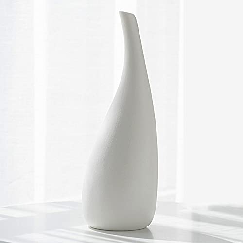 Weiße Keramik Vase Moderne Dekorative Blumenvase Einfache Vasen Weiss Getrocknete Blumen für Wohnzimmer Schlafzimmer Büro Dekoration (nur Vase),C von XIUWOUG
