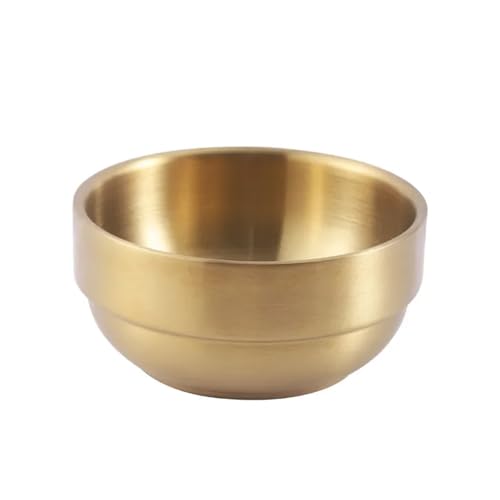 Schüssel aus rostfreiem Stahl 1 Stück 10 Cm/12 Cm/14 Cm Obstsalatschalen Aus Edelstahl, Suppen-, Reis- Und Nudelschüssel, Multifunktionale Gewürzschüssel, Lebensmittelmischbehälter(12Cm gold) von XIUsheUA
