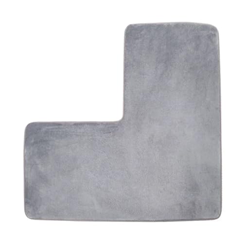 XIUsheUA 1PC Coral Boden Fußmatte Weiche rutschfeste Badematte L-förmige Badezimmer Teppich Badezimmer Eckmatten Wasseraufnahme für Badezimmer, Toilette(Grey) von XIUsheUA