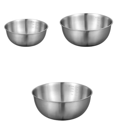 XIUsheUA Schüssel aus rostfreiem Stahl 1/3-teiliges Schüsselset aus Edelstahl mit Waage for Kochen, Backen, Aufbewahren von Lebensmitteln, Rührschüsseln(3 Sizes) von XIUsheUA