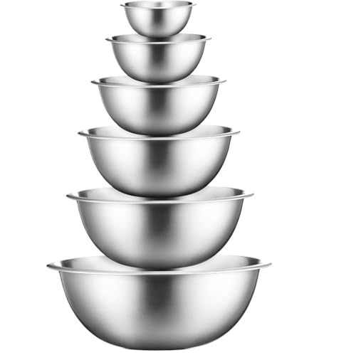 XIUsheUA Schüssel aus rostfreiem Stahl Rührschüssel-Set aus Edelstahl for die Küche, spülmaschinenfest, ineinander stapelbare Schüsseln for Kochen, Backen, Essenszubereitung XIUsheUA Schüssel aus rostfreiem Stahl Rührschüssel-Set aus Edelstahl for die Küche, spülmaschinenfest, ineinander stapelbare Schüsseln for Kochen, Backen, Essenszubereitung von XIUsheUA