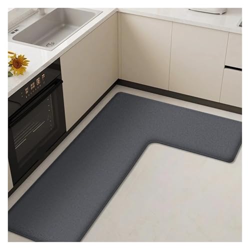 XIUsheUA Verdickter Küchenteppich in L-Form, großer saugfähiger Bodenteppich, rutschfeste, weiche Matte, ölabsorbierende Fußmatte for Eckduschen für Badezimmer, Toilette(Dark Gray,150cmx80cmx45cm) XIUsheUA Verdickter Küchenteppich in L-Form, großer saugfähiger Bodenteppich, rutschfeste, weiche Matte, ölabsorbierende Fußmatte for Eckduschen für Badezimmer, Toilette(Dark Gray,150cmx80cmx45cm) von XIUsheUA