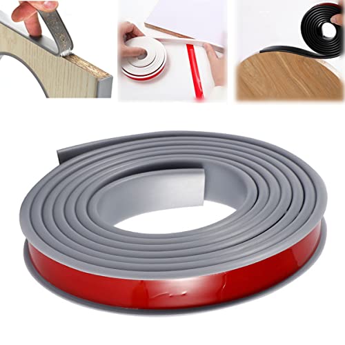 Weiches selbstklebendes TPE-Möbelkantenband, Kantenband, U-förmiger Kantenschutzstreifen für Schrank, Kleiderschrank, Tisch, Arbeitsplatte, Holzplatte (16mm*3m,Gray) von XIWALAI