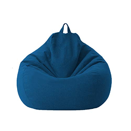 XIXIMAON Sitzsack Bezug ohne Füllung Sitzsackhüllen Abnehmbarer Sitzsack Hülle Bezug Einfarbig Indoor Sitzsack Abdeckung mit Reißverschluss für Kinder und Jugendliche und Erwachsene (Blau, L) von XIXIMAON