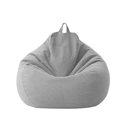 XIXIMAON Sitzsack Bezug ohne Füllung Sitzsackhüllen Abnehmbarer Sitzsack Hülle Bezug Einfarbig Indoor Sitzsack Abdeckung mit Reißverschluss für Kinder und Jugendliche und Erwachsene (Grau, L) von XIXIMAON