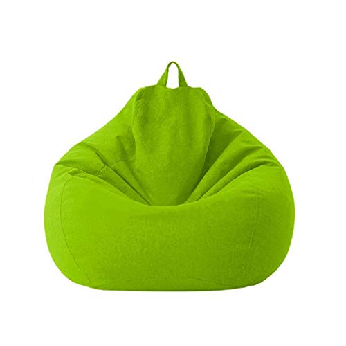 XIXIMAON Sitzsack Bezug ohne Füllung Sitzsackhüllen Abnehmbarer Sitzsack Hülle Bezug Einfarbig Indoor Sitzsack Abdeckung mit Reißverschluss für Kinder und Jugendliche und Erwachsene (Grün, M) von XIXIMAON