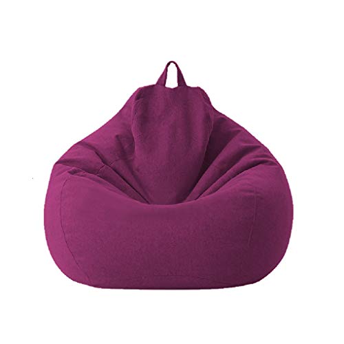 XIXIMAON Sitzsack Bezug ohne Füllung Sitzsackhüllen Abnehmbarer Sitzsack Hülle Bezug Einfarbig Indoor Sitzsack Abdeckung mit Reißverschluss für Kinder und Jugendliche und Erwachsene (Violett, L) von XIXIMAON