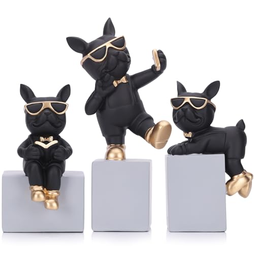 XIYOUIQI Kunstharz Bulldogge Statue 3er Set von XIYOUQI