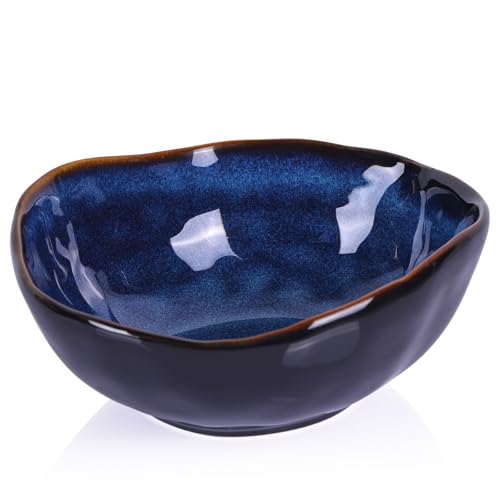 XIYOUQI Dekorative Keramikschale, Schlüsselschale für Eingangstisch, Süßigkeitenschale, Salatschüssel, Obstschale für Küchentheke, blaue kleine Schmuckschale für Schlafzimmer, Nachttisch, Wohnzimmer von XIYOUQI