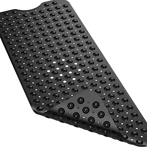 XIYUNTE Badewannenmatte rutschfest 100x40 cm Duschmatte Antirutschmatte Badewanne BPA frei Badewanneneinlage Schimmelresistent Maschinenwaschbar Wanneneinlage - Schwarz von XIYUNTE