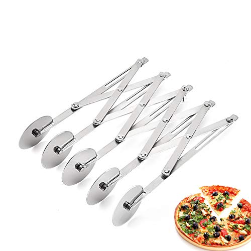 5 Räder Edelstahl Gebäckausstecher, erweiterbarer Pizzaschneider, verstellbarer Back-Ausstecher Roller Keksteig Ausstecher Teiler von XIZHI