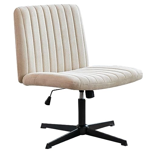 XIaoHESHop Bürostuhl Ergonomischer Schreibtischstuhl - Gebogenes Kissen Sackleinen Mittlere Rückenlehne Computer-Stuhl, Neigungsfunktion, Drehbar Chefsessel Task Chair für Arbeit, Studium, Wohnzimmer von XIaoHESHop