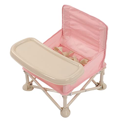 XJCX Tragbar Travel Booster Seat, Kompakt Zusammenklappbar Fütterungs Hochstuhl für Baby, Außenbereich Leichtgewicht Baby Sitz mit Sicherheitsgurt Tablett Getränkehalter und Aufbewahrungstasche(#6) von XJCX