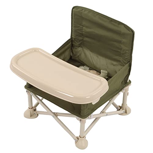 XJCX Tragbar Travel Booster Seat, Kompakt Zusammenklappbar Fütterungs Hochstuhl für Baby, Außenbereich Leichtgewicht Baby Sitz mit Sicherheitsgurt Tablett Getränkehalter und Aufbewahrungstasche(#5) von XJCX