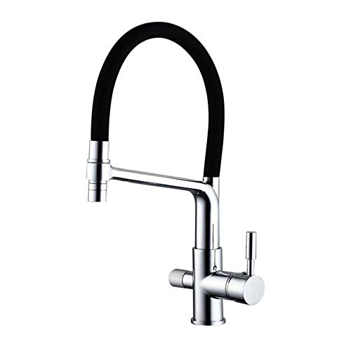 Kitchen Taps 3 Way Kitchen Sink Mixer Tap Brass Hot and Cold Direct Drinking 360° Rotation Free Pull Kitchen Filter Faucet-Black Kitchen Taps 3 Way Kitchen Sink Mixer Tap Brass Hot and Cold Direct Drinking 360° Rotation Free Pull Kitchen Filter Faucet-Black von XJEIVJIC