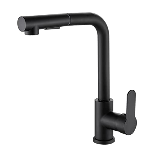 Kitchen faucets with Pull Out Spray Kitchen Sink Faucet Stainless Steel Telescopic Swivel-Chrome von XJEIVJIC