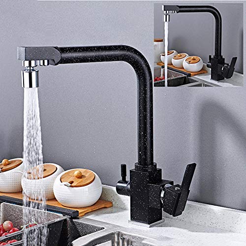 Küchenarmatur 3-Wege Wasserfilter HAP HAP SCHWARZE MEHR DREISPREINEN Multifunktionaler Wasserreiniger Direkter Trinkküchen Heiße und kaltes Wasserhahn-A von XJEIVJIC