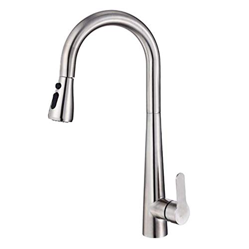 Küchenspülbeckenmixer Hahn mit Pull Down Sprayer, Küchenhacktung Edelstahl Heiße und kalte Teleskop 360 Rotation 2 Funktionen Einer Loch gebürstet-C Küchenspülbeckenmixer Hahn mit Pull Down Sprayer, Küchenhacktung Edelstahl Heiße und kalte Teleskop 360 Rotation 2 Funktionen Einer Loch gebürstet-C von XJEIVJIC