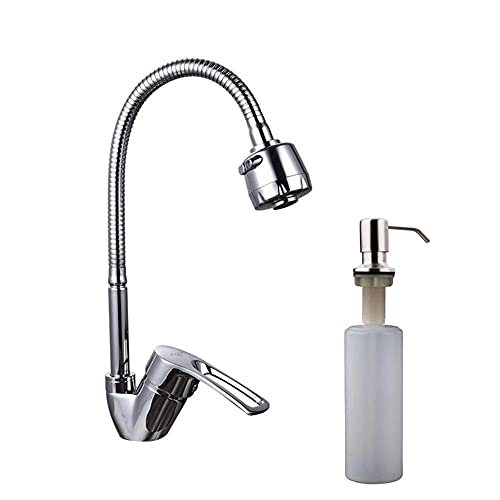 Messing Küchenspüle Wasserhahnmischer kalt und heißer Tap Einer Loch Wasserhahnmixer Küchenmixer von XJEIVJIC