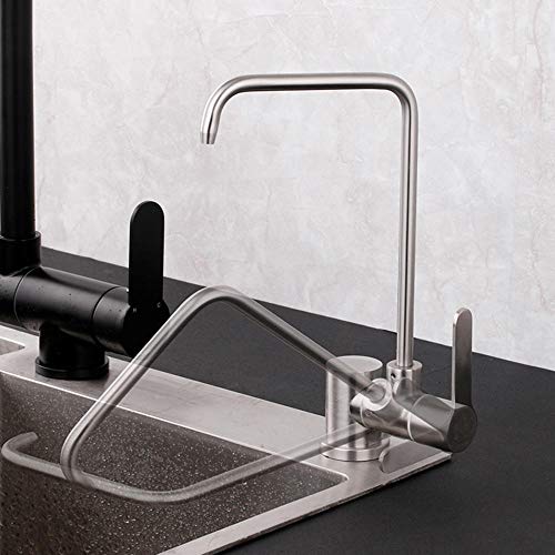 TAPS 1/4 '' Osmose Trinkwasserfilter Küche Tap Edelstahl Faltbare Einkaltes direkter Trinkwasserreiniger Wasserhahn-Schwarz von XJEIVJIC
