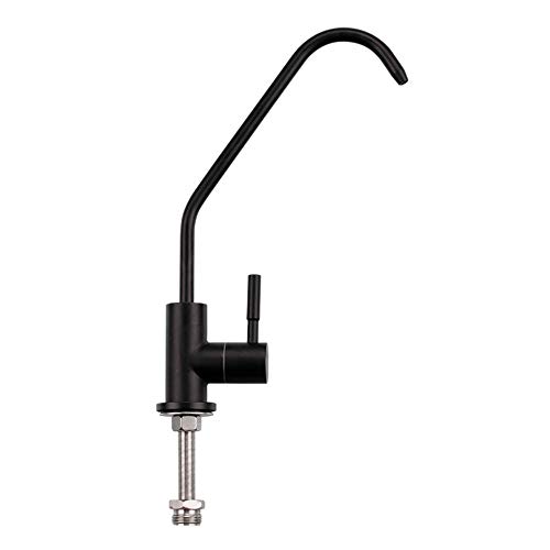TAPS 1/4 '' Osmose Trinkwasserfilter Küche Tap Schwarz Edelstahl 360 ° Rotation Direkter Trinkwasser reiner Wasserhahn-A von XJEIVJIC