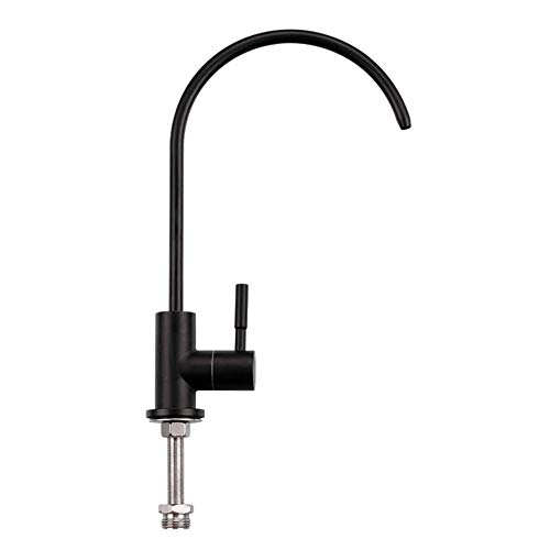 TAPS 1/4 '' Osmose Trinkwasserfilter Küche Tap Schwarz Edelstahl 360 ° Rotation Direkter Trinkwasser reiner Wasserhahn-A von XJEIVJIC