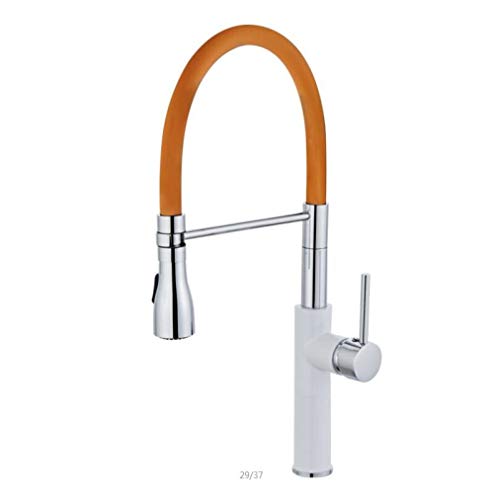 Wasserhähne, Küchenarmatur und Chrom Küchenspüle Kran Deck Montierung Down Dual Sprühdüse Heißkaltmixer Wasser Wasserhähne/Orange Wasserhähne, Küchenarmatur und Chrom Küchenspüle Kran Deck Montierung Down Dual Sprühdüse Heißkaltmixer Wasser Wasserhähne/Orange von XJEIVJIC