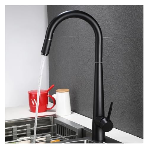 Wasserhahn, Einzellochauszug aus dem Spout Küchenspüle Mixer Tap gebürstete goldene Küchenarmatur -Wasserhahn -Sprüherkopf Roségold/Schwarzmischer Hahn Wasserhahn, Einzellochauszug aus dem Spout Küchenspüle Mixer Tap gebürstete goldene Küchenarmatur -Wasserhahn -Sprüherkopf Roségold/Schwarzmischer Hahn von XJEIVJIC