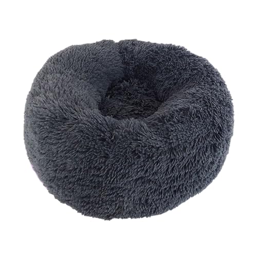XJHKG Donut Hunde Katzenbett, Rundes Wärmendes Haustierbett mit Rutschfester Unterseite(Darkgray,XXL) von XJHKG