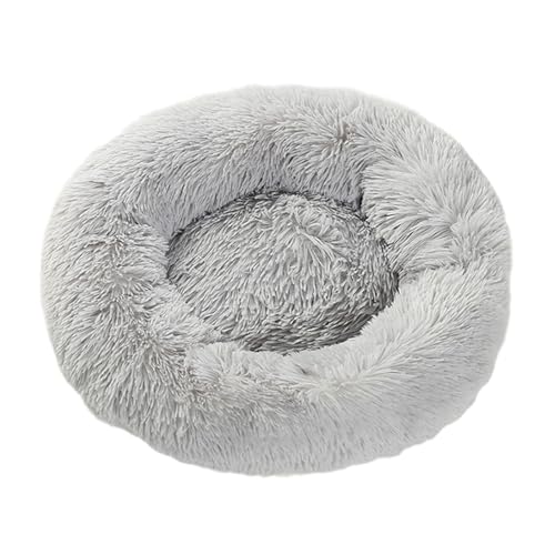 XJHKG Donut Hunde Katzenbett, Rundes Wärmendes Haustierbett mit Rutschfester Unterseite(Gray,S) von XJHKG