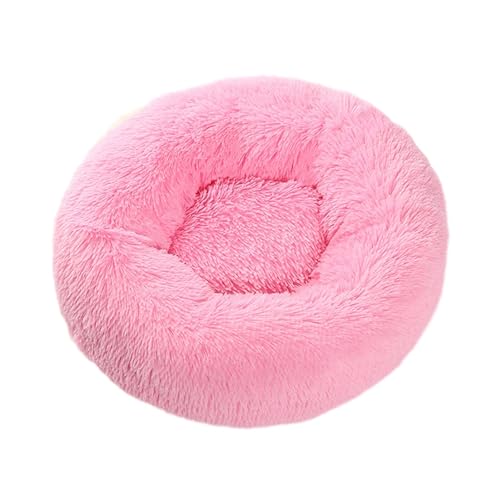 XJHKG Donut Hunde Katzenbett, Rundes Wärmendes Haustierbett mit Rutschfester Unterseite(Pink,M) von XJHKG