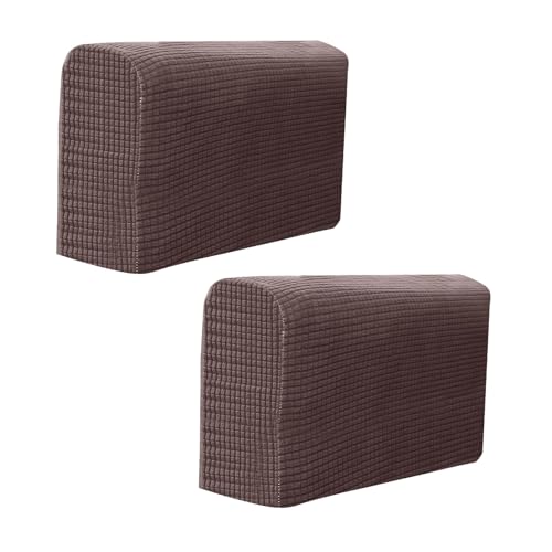 XJHKG Sofa Armlehne Abdeckungen, Armlehnenschoner für Stuhl Sofa Sessel Couch(Brown,2 PCS) von XJHKG