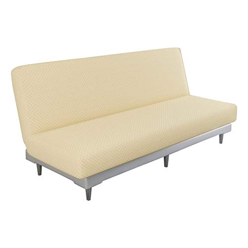 XJHKG Sofabezug Ohne Armlehnen, 3 Sitzer Antirutsch Schlafsofa Couch überzug Clic Clac Bettcouch Couch Sofa Hussen (Beige) von XJHKG