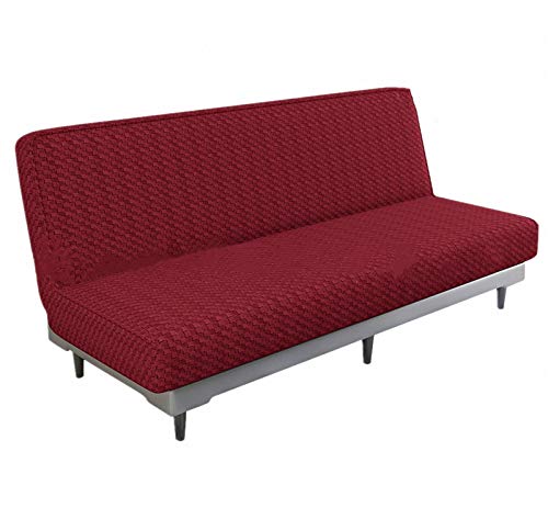 XJHKG Sofabezug Ohne Armlehnen, 3 Sitzer Antirutsch Schlafsofa Couch überzug Clic Clac Bettcouch Couch Sofa Hussen (Weinrot) von XJHKG