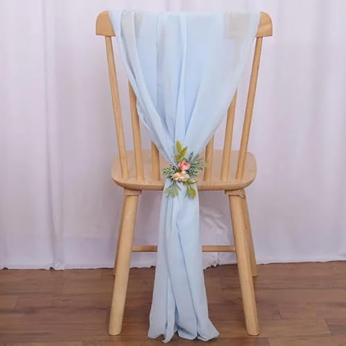 XJHNB 2 STÜCKE 30 * 275 cm Weiß Dunkelrosa Chiffon-Stuhlschärpen Für Hochzeitsdekorationen Chiffon Vertikale Stuhlvorhänge Stuhlhusse Tüll-Stuhlhusse von XJHNB