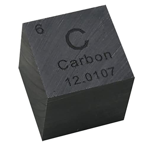 XJJDCB 10mm Elemente Würfel – Periodensystem Cube mit Echten Elementen,Carbon von XJJDCB