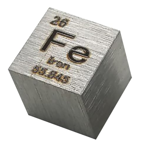 XJJDCB 10mm Elemente Würfel – Periodensystem Cube mit Echten Elementen,Iron von XJJDCB