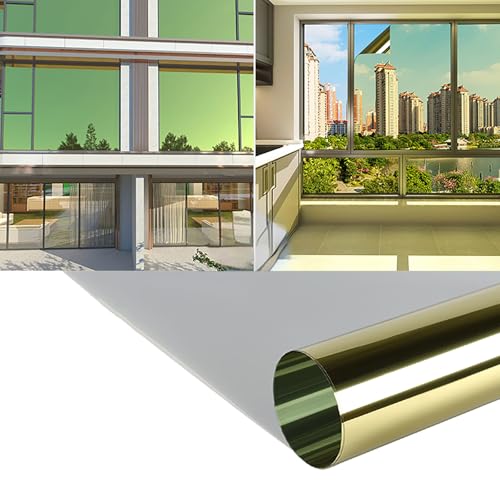 XJJDCB Fensterprivacyfolie - Einwegfensterfolie für Zuhause Büro, Entfernbar Reflektierend Wärmekontrolle UV Schutz, Glas Tür Abdeckung Gold Spiegelfolie,80x100cm XJJDCB Fensterprivacyfolie - Einwegfensterfolie für Zuhause Büro, Entfernbar Reflektierend Wärmekontrolle UV Schutz, Glas Tür Abdeckung Gold Spiegelfolie,80x100cm von XJJDCB