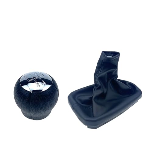 Schaltknauf Für OPEL Für CORSA C 2001 2002 2003 2004 2005 2006 Für TIGRA B Für COMBO C 2001-2011 5 Gang Schaltknauf Leder Gamasche Boot Abdeckung Handbremse Fall Auto Getriebekopf ( Size : 09-Chrome 2 von XJJJWL