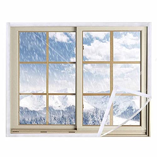 XJJUN Planen-Fenster-Isolierfolie, Winddichte Fenster-Windschutzscheiben-Fensterfolie Für Türfenster Anpassbar (Farbe : Klar, Größe : 1.8x2m) von XJJUN