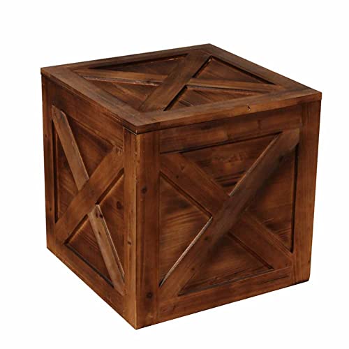 XJJUN Vintage Holzkiste, Quadratische Aufbewahrungsbox Dekorieren Sie Die Aufbewahrungsbox Musterraum-Display Für Supermarkt-Display (Farbe : B, Größe : 50x50cm) von XJJUN