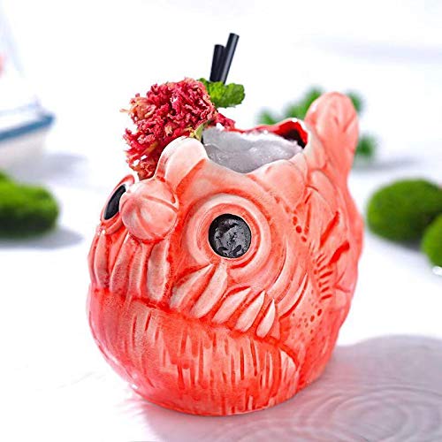 Tiki-Becher, Cocktailbecher Keramik hawaiianische Partybecher exotische Cocktailgläser Tiki-Bar professionelle Hawaii-Party-Barware -710ML von XJKJ