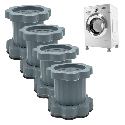 4PCS-Anti-Vibrations-Pads für Waschmaschinen, Rutsch- und Verstellhöhenwaschmaschinenbasis für Haushaltsgeräte von XJKLBYQ